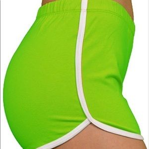 2 piece set top and bottom neon shorts